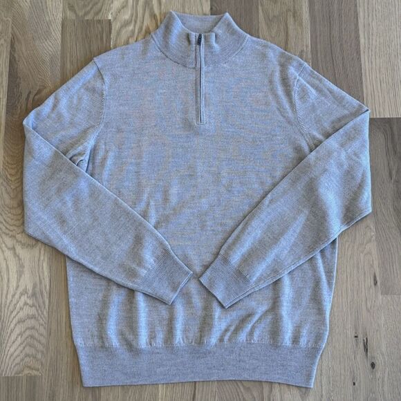 Christian Lacroix XL 100% Extrafine Merino Wool Mock‎ Neck Pullover Tan Beige - Picture 1 of 9